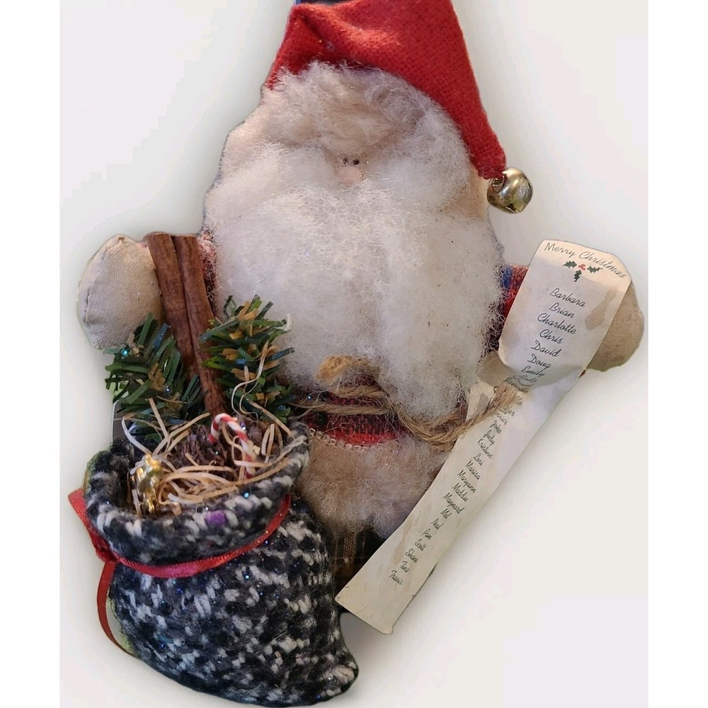 NEW Sparkle Santa Claus Stuffed Figure Collectible Creations 1995 Handmade U.S.A